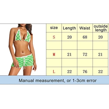 Boho Crochet Knit Bikini Set Plaid Halter Swimwear