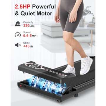 HomeFitnessCode Ultra-Quiet Portable Treadmill for Home