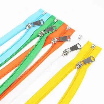 Meillia 10PCS 80CM Separating Nylon Coil Zippers Bulk #5 Jacket Zippers for Jackets Coats Sewing Crafts 10 Colors Mixed