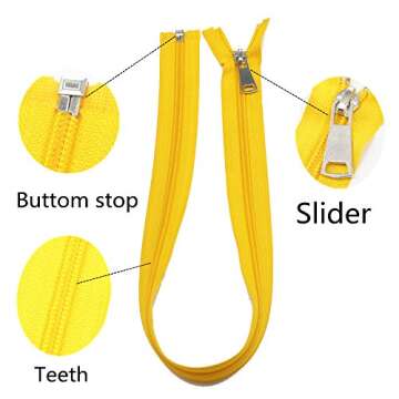 Meillia 10PCS 80CM Separating Nylon Coil Zippers Bulk #5 Jacket Zippers for Jackets Coats Sewing Crafts 10 Colors Mixed