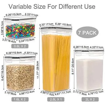 PANTRYSTAR Airtight Food Storage Containers with Lids, 7 PCS BPA Free Kitchen Canisters for Spaghett...