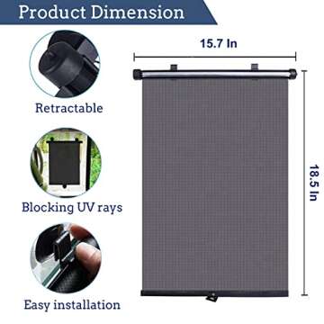 Retractable Car Window Shades for Babies - UV Block 2 Pack