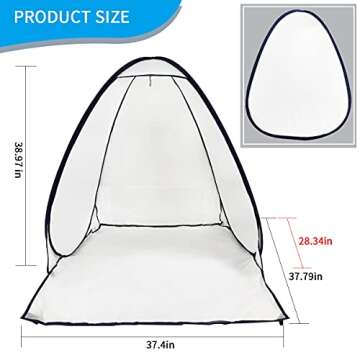 PLANTIONAL Portable Paint Tent for Spray Painting: 3.1x3.2x3.3ft Small Spray Shelter Paint Booth for...