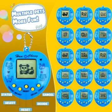 Conagel 18 Pcs Virtual Pets Keychain Electronic Digital Pets Keychain Heart Shaped Nostalgic playble Toy for Kids Game Party Supply