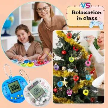 Conagel 18 Pcs Virtual Pets Keychain Electronic Digital Pets Keychain Heart Shaped Nostalgic playble Toy for Kids Game Party Supply