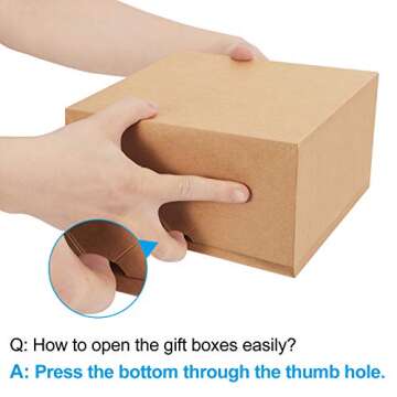 Eupako Brown Gift Boxes 8x8x4 12 Pack Kraft Paper Gift Boxes with 12pcs Twine and Gift Tags for Christmas, Bridesmaid Proposal, Birthdays, Weddings, Graduation, Holiday