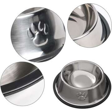 WANTKA Stainless Steel Cat and Dog Bowl Set - Durable & Safe