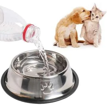 WANTKA Stainless Steel Cat and Dog Bowl Set - Durable & Safe