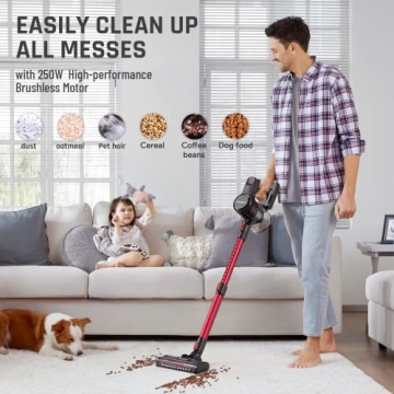 ENGINDOT Cordless Vacuum Cleaner with 23Kpa Suction Power