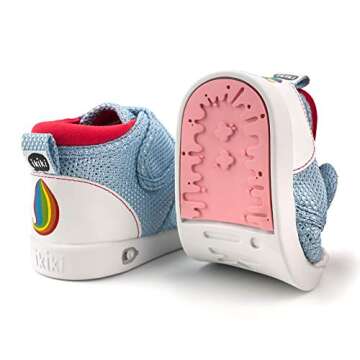 ikiki Squeaky Shoes for Toddlers/Little Kids (Unicorn, White/Sparkly Blue, Size 4)