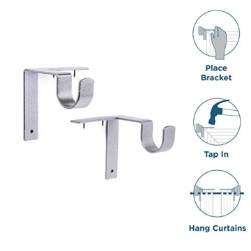Kwik-Hang No-Drill Curtain Rod Brackets - Easy Setup