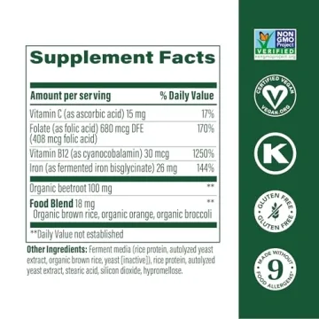 MegaFood Blood Builder Minis Vegan Iron Supplement