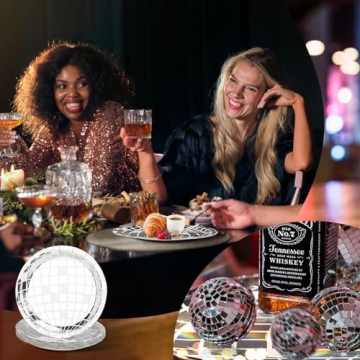 Miikoul 50 Disco Paper Plates Silver Foil Dinnerware