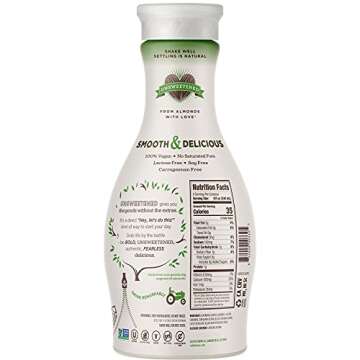 Califia Farms Unsweetened Almondmilk, 48 Oz (Pack of 8) | Dairy Free | Whole30 | Keto | Vegan | Plant Based | Nut Milk | Non-GMO