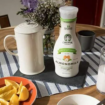 Califia Farms Unsweetened Almondmilk, 48 Oz (Pack of 8) | Dairy Free | Whole30 | Keto | Vegan | Plant Based | Nut Milk | Non-GMO