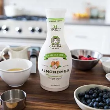 Califia Farms Unsweetened Almondmilk, 48 Oz (Pack of 8) | Dairy Free | Whole30 | Keto | Vegan | Plant Based | Nut Milk | Non-GMO