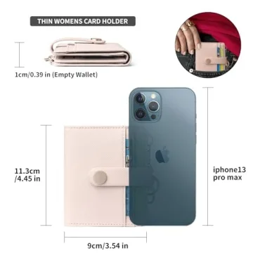 POIUGOYA Slim RFID Blocking Leather Wallet with Keychain