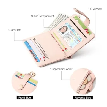 POIUGOYA Slim RFID Blocking Leather Wallet with Keychain