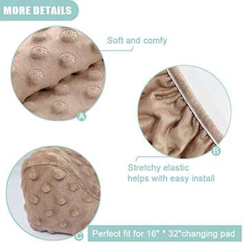 iEvolve Changing Pad Cover Ultra Soft Minky Dots Changing Table Cover Breathable Changing Table Sheet Diaper Changing Pad Cover for Baby Boys Girls (Beige)