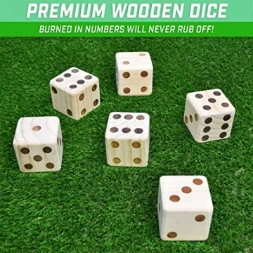 GoSports Giant Wooden Dice Set with Scoreboard & Tote
