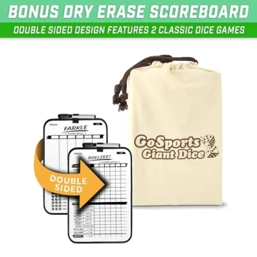 GoSports Giant Wooden Dice Set with Scoreboard & Tote