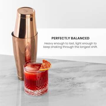 A Bar Above Professional Boston Shakers Set, 18 Oz & 28 Oz, Weighted Cocktail Shaker Set, for Bartenders, Pro Bar Shaker, Made from Premium Stainless Steel 304, Essential Bars Tools, for Drink Making