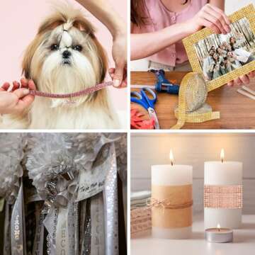 Mandala Crafts Silver Bling Wrap Rhinestone Ribbon - 1 in 20 Yds Crystal Rhinestones Mesh Ribbon - Diamond Wrap Rhinestone Strips Roll for Crafts Wedding Party Decoration