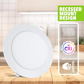 5 Pack Slim Dimmable LED Recessed Ceiling Light 720 Lumen