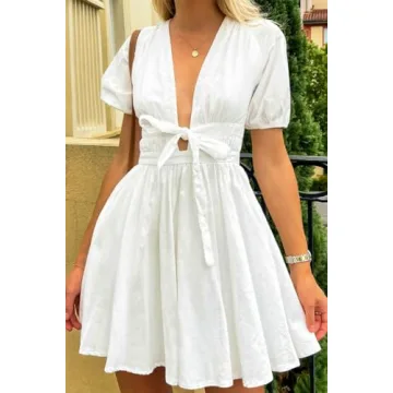 MASKAZU Women's Casual Summer Mini Dress - Stylish & Comfy