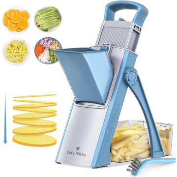 ONCE FOR ALL Upgrade Safe Mandoline Slicer - Easy & Safe Food Prep Tool for your Kitchen