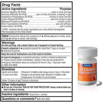 Hyland's Leg Cramp Tablets, Natural Relief of Calf, Leg and Foot Cramp, Quick Dissolving Tablets, 100 Count