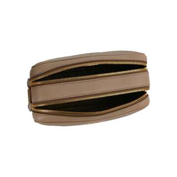 Prada Crossbody Bag Handbag For Women - Beige Vitello Phenix Leather Double Zip Crossbody Bag 1BH079 Bags For Women