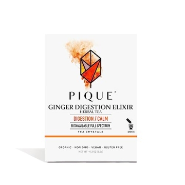 Pique Organic Ginger Digestion Elixir - Caffeine-Free Herbal Tea for Digestive Health
