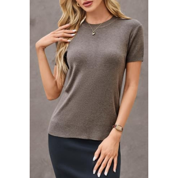 Shop Arach&Cloz Women's Summer Short Sleeve Sweater Now