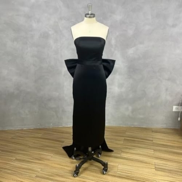 Elegant Satin Prom Dress with Bow for Women 2025