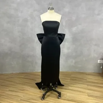 Elegant Satin Prom Dress with Bow for Women 2025