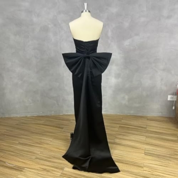 Elegant Satin Prom Dress with Bow for Women 2025