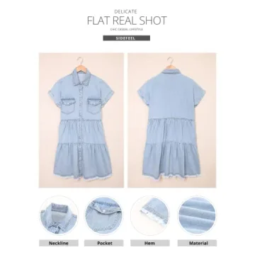 Stylish Sky Blue Denim Dress for Women
