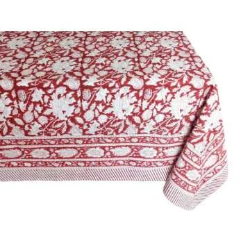 ATOSII Meraki Red Cotton Tablecloth - 60x90 Rectangular Design