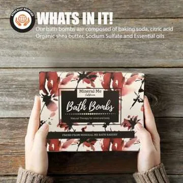 Natural Bath Bombs Gift Set with Inspirational Quotes for Women