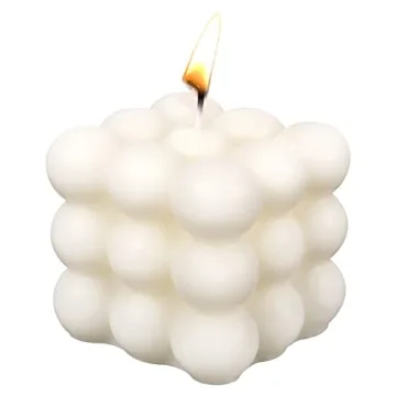 Bubble Candles - Cube Soy Wax Candle, Aesthetic Decor Scented Candle, Cute White Candles for Home, H...
