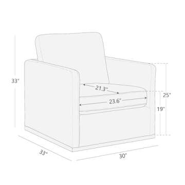 CHITA Genuine Leather Swivel Accent Chair, FSC Certified Mid Century Modern Arm Chair for Living Room and Bedroom, Saddle