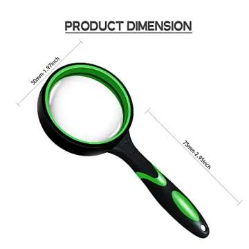 Magnifying Glass, 10X Handheld Reading Magnifier for Seniors & Kids, Non-Scratch Quality Glass Lens for Book Newspaper Reading, Classroom Science