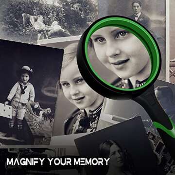 Magnifying Glass, 10X Handheld Reading Magnifier for Seniors & Kids, Non-Scratch Quality Glass Lens for Book Newspaper Reading, Classroom Science