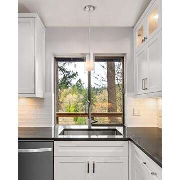 AKEZON Modern Glass Pendant Light 2 Pack - Adjustable Design