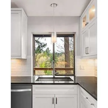 AKEZON Modern Glass Pendant Light 2 Pack - Adjustable Design