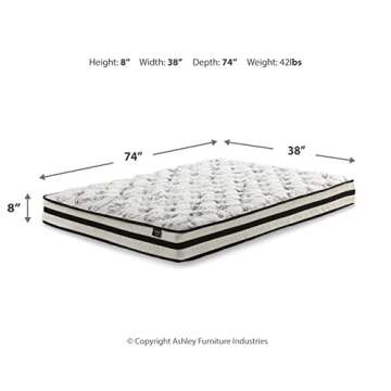 Signature Design by Ashley Twin Size Chime 8 Inch Medium Firm Innerspring Mattress with Pressure Relief Quilt Foam