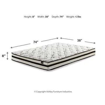 Signature Design by Ashley Twin Size Chime 8 Inch Medium Firm Innerspring Mattress with Pressure Relief Quilt Foam