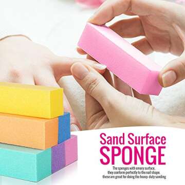 Nail Files and Buffers, Teenitor 16PCS Professional Nail Manicure Tool for Acrylic Nails, 100/180 and 120/240 Grits Emery Boards 120 Grits Nail Buffer Block for Shaping and Buffing Nails