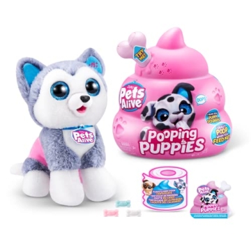 Pets Alive Pooping Puppies (Husky) by ZURU Surprise Puppy Plush, Ultra Soft Plushies, Interactive To...